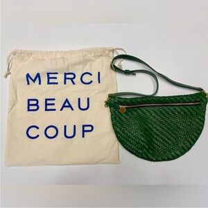 Clare V Woven Green Crossbody Bag